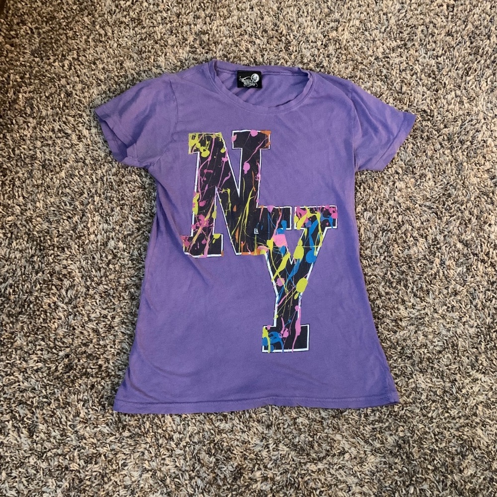 Purple NY women's t-shirt.